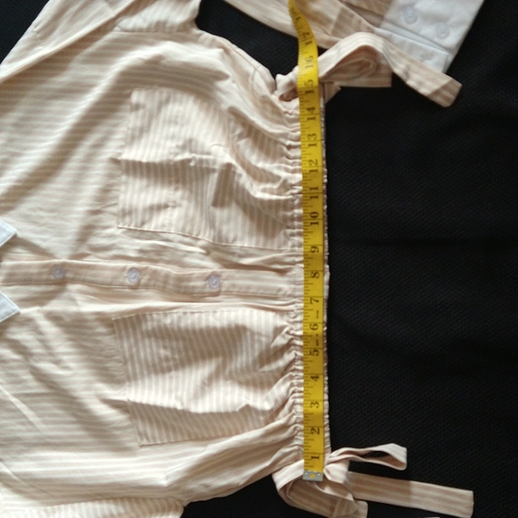 Crop top long sleeve button down shirt size small - Picture 10 of 13